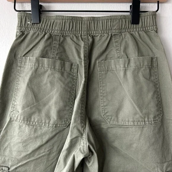 Abercrombie & Fitch Cargo Pants Women's Size 24 Olive Green Wide Leg Utility Y2K - Picture 11 of 13